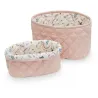 Corbeilles en tissu Roses (set de 2)