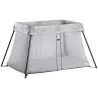 Lit Parapluie Gris Argent avec matelas