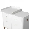 Commode avec petit plan à langer Wood 6 tiroirs Blanc et Chêne