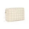 Trousse de toilette en nid d'abeille Diva Ivory checks