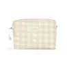 Trousse de toilette en nid d'abeille Diva Ivory checks