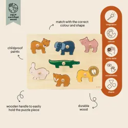 Puzzle Animaux en bois 7 pièces