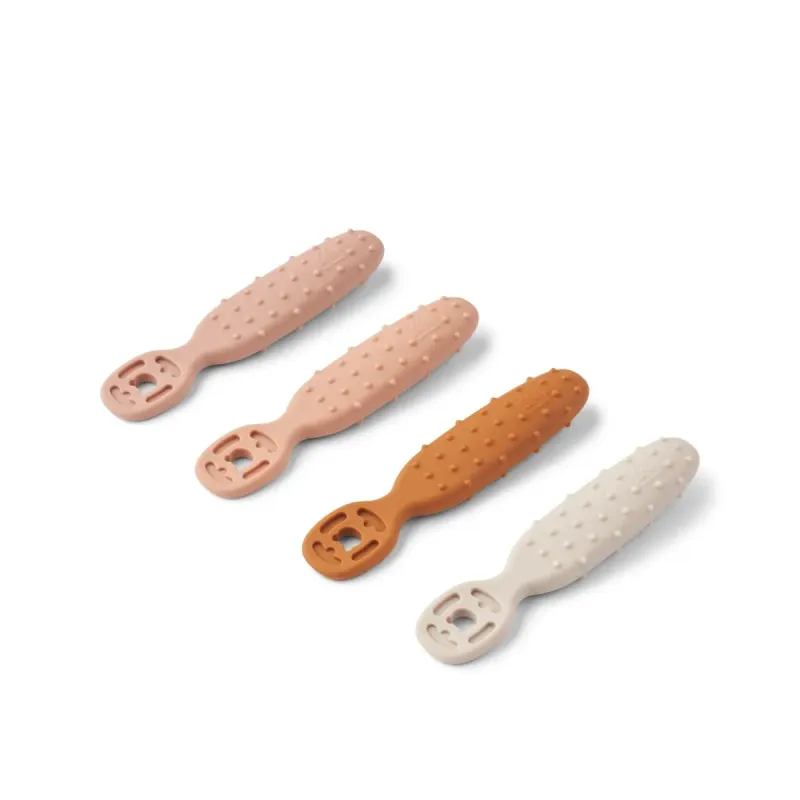 Lot de 4 cuillères d'apprentissage Caelia -  Pale Tuscany Multi Mix